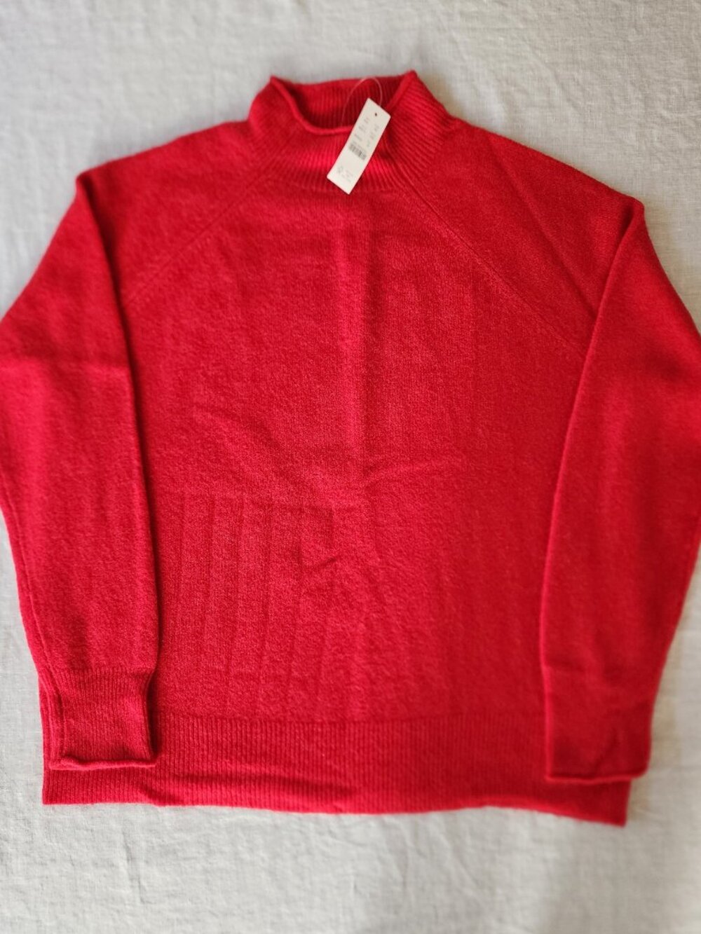 NWT J.Crew Mockneck Alpaca Merino Wool Blend Sweater Red M